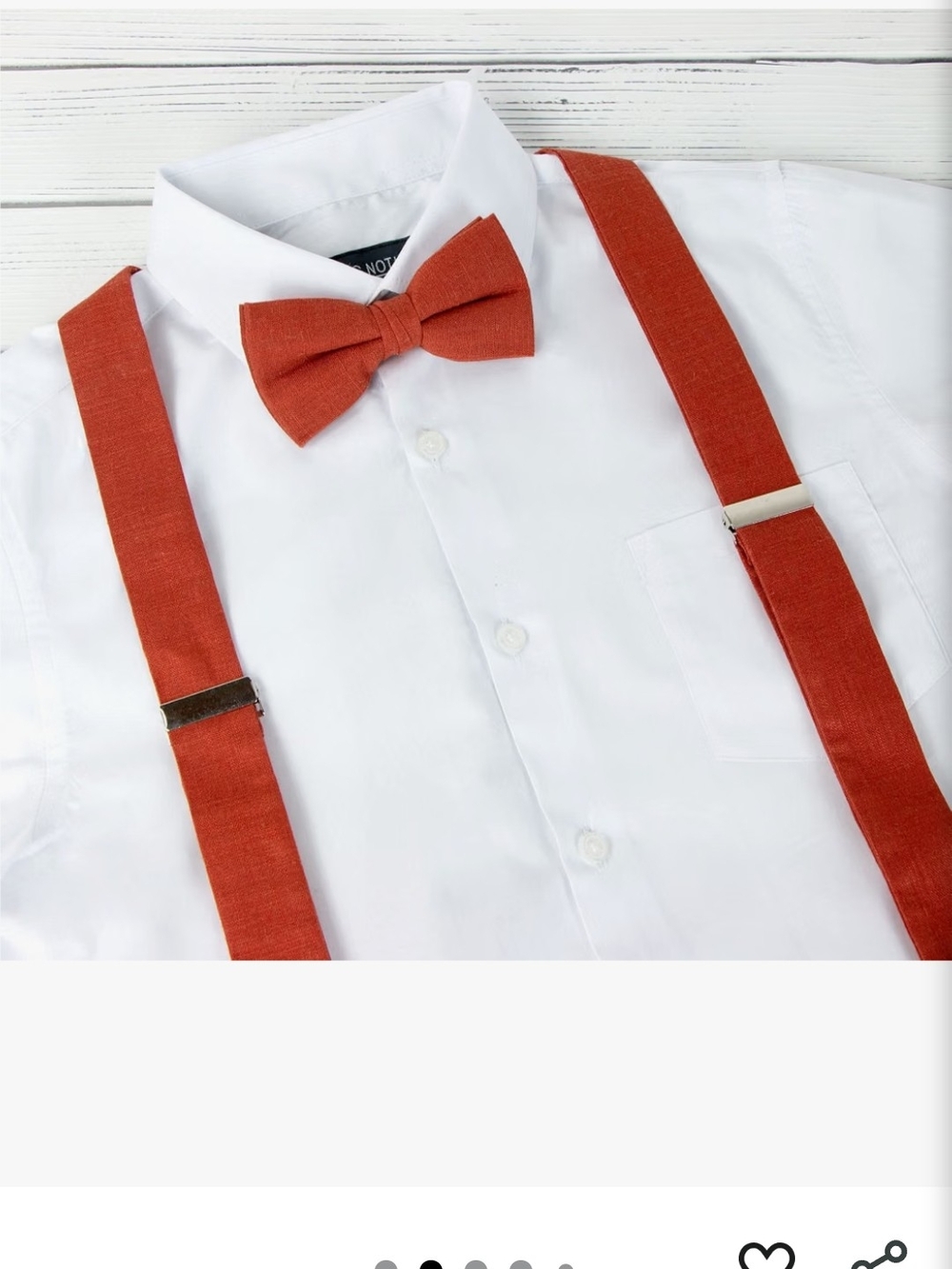 New Rust Orange Bow Tie and Suspenders Set - Sping Notion Size 42